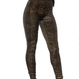 SPANX Black and Gold Leggings